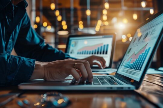 Sales performance management. businessman analyzing data for strategic operations decision making