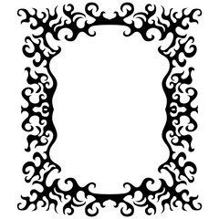 Decorative rectangle frame. Retro Neo tribal baroque ornament. Vector design element