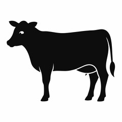 SVG Hereford Cow, Silhouette Hereford Cow Vector illustration Clipart, white background
