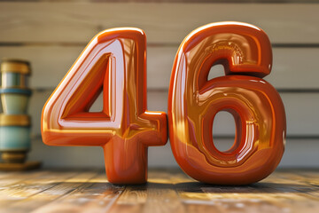 Number 46 in 3d style - obrazy, fototapety, plakaty
