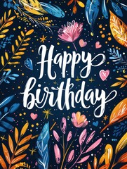 Whimsical Birthday Greetings With Floral Delights