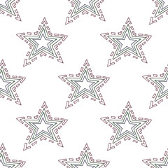 Obraz premium Seamless pattern with cute stars doodle for decorative print, wrapping paper, greeting cards, wallpaper and fabric