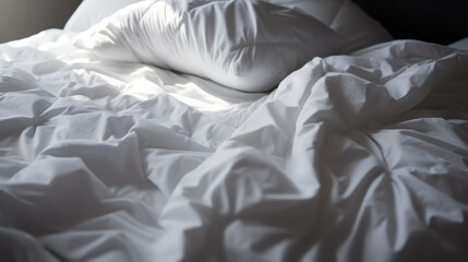 Morning Glow: Embracing Serenity in the Comfort of an Unmade Bed