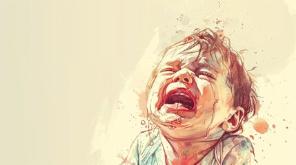A crying child in trouble, with tears and a facial expression that conveys genuine emotions.