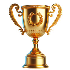 Fototapeta na wymiar Realistic Winner Golden Trophy Cup: Isolated on Transparent or White Background, High-Quality PNG