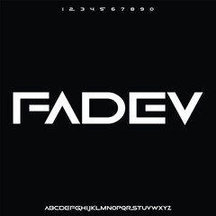 display futuristic alphabet font vector