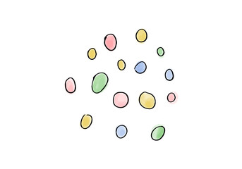 Watercolor doodle element. Colored circles. Vector illustration.