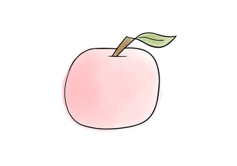 Apple watercolor doodle element. Vector illustration.