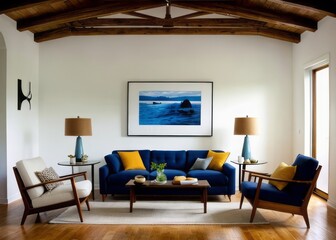 modern stylish and minimalist living room 3d interior design decor  