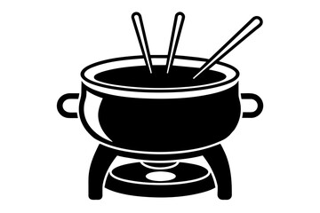 fondue pot silhouette illustration