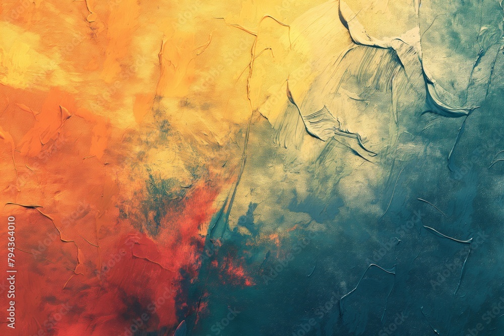 Poster vibrant and colorful paint-textured abstract background with gradient and mixed brush strokes, perfe