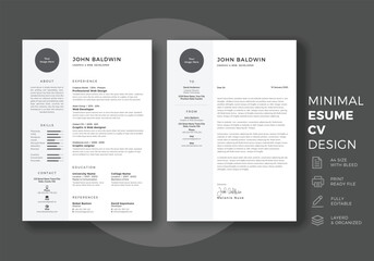 Minimalist resume cv template