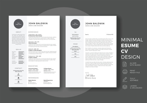 Minimalist resume cv template