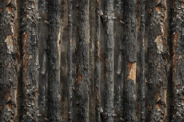Detailed close-up of textured wood bark background with natural organic pattern and rough surface. Perfect for wallpaper or design