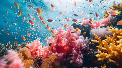 Naklejka na ściany i meble Seaside Travel Destination: Touring Exotic Coral Reefs Around the World