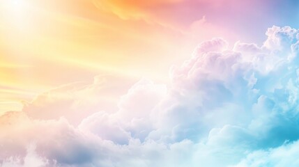 soft cloud background with a pastel colored orange to blue gradient.