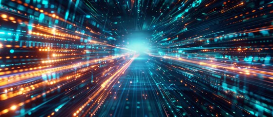 Obraz premium Speed of Light Data Stream, Abstract Technology Background