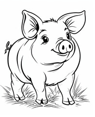Smiling Pig Illustration

