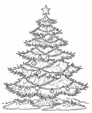 Hand-Drawn Christmas Tree Illustration


