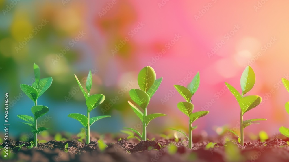 Poster a whimsical and colorful 3d render of the concept of growth and change ai generated illustration