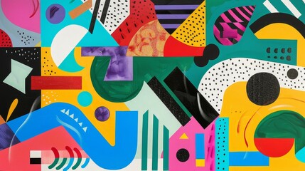 A whimsical art piece in the style of Memphis for kids education   AI generated illustration