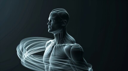 Abstract 3D model of the perfect body with a twist   AI generated illustration