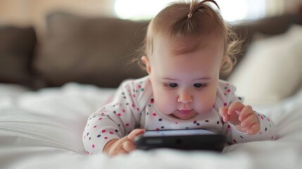 Little Girl Playing With a Cell Phone