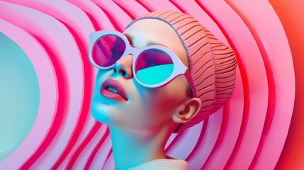 Abstract and modern representation of a cute babe in a 3D style   AI generated illustration