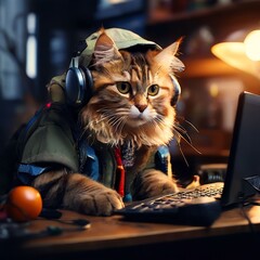 cat tech support service AI generated