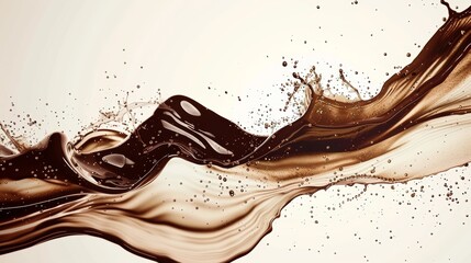 Fototapeta premium Abstract coffee splashes and swirls in a mesmerizing and dynamic design AI generated illustration
