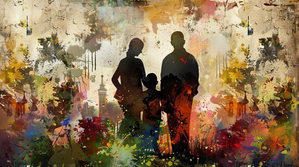 Abstract family portrait with a modern and artistic edge   AI generated illustration