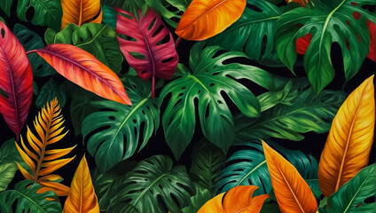 beautiful tropical leaves background freshness