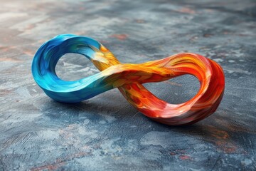 World autism awareness day symbol background. Rainbow colored infinity symbol of autism disorder, adhd, neurodiversity. Equal opportunities concept.