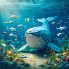 Obraz premium paper whale