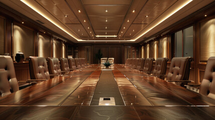 Fototapeta premium A large room with a long table and many chairs