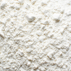 Overhead view of All purpose flour, close up view of baking flour