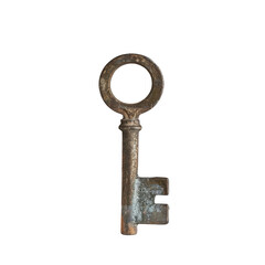 A prominent key showcased against a simple backdrop standing out on a clear see through canvas