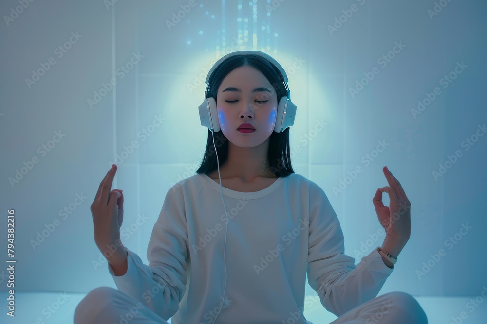 Poster therapeutic techniques for sleeping and relaxation: supporting restful sleep improvement meditation 