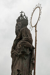 Fototapeta premium virgin mary statue in the port of Trapani in Sicily
