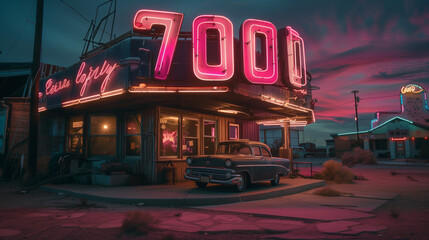 sign at night 7000