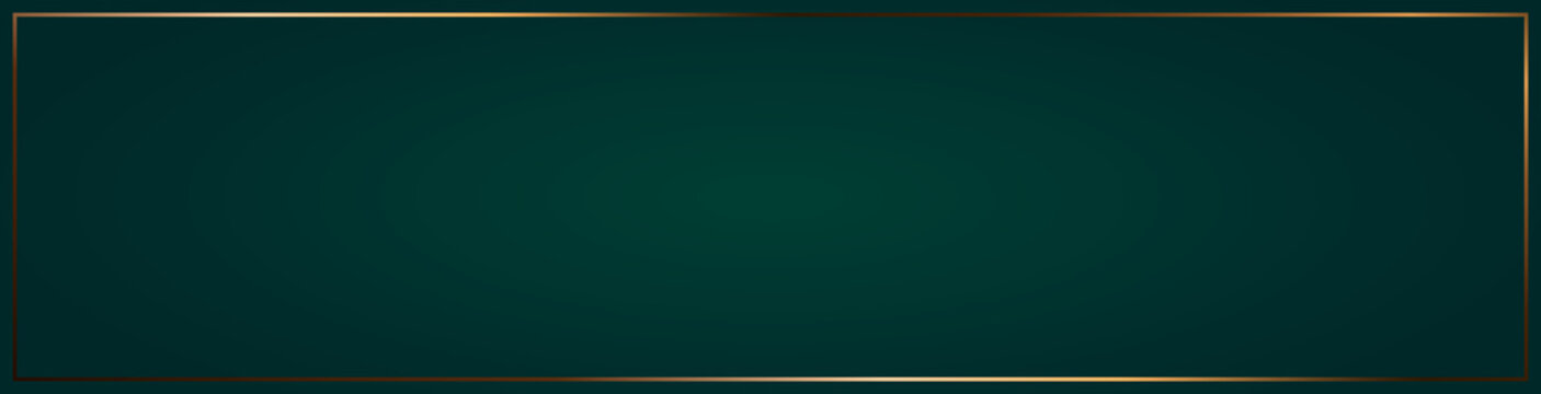 dark green background with luxury golden border looks like a frame in medium banner size