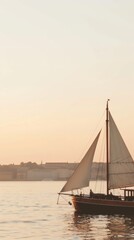 sailboat, small sailing yacht on the water