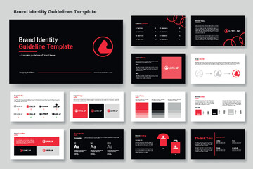Brand guidelines presentation template and minimal brand identity layout, Brand Manual Logo Book design