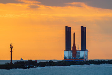 Oil rig at the sea - 794391450