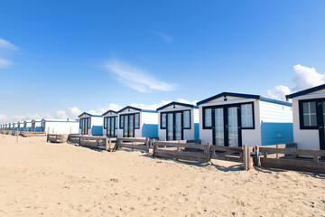 Fototapeta na wymiar Beach cabins at the North sea coast