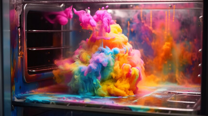 Colorful cloud in an oven