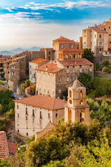 Lama, a hilltop town nestled in the mountains. Balagne,Corsica, France. Lama, a picturesque hillside village in Balagne, Corsica © Pi-R