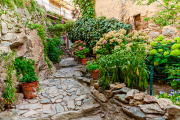 Lama, a hilltop town nestled in the mountains. Balagne,Corsica, France. Lama, a picturesque hillside village in Balagne, Corsica © Pi-R