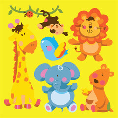 Art & Illustration | Giraffe Cartoon Animal Illustration, Cartoon animals, assorted animal stickers, cartoon Character, child, mammal.eps