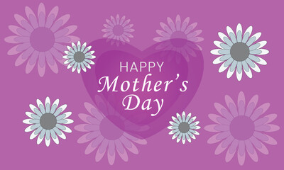 Happy mothers day design with flower background vector greeting card